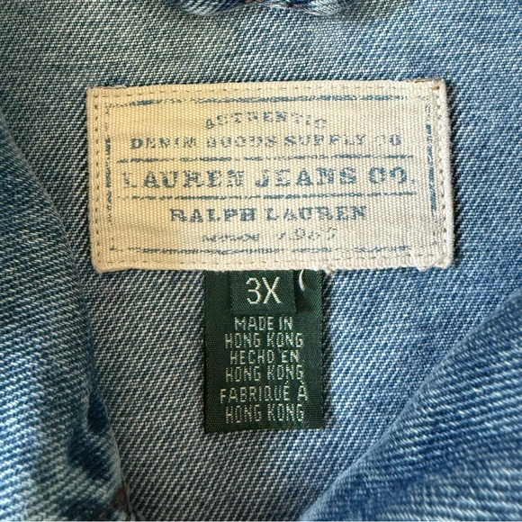 Oversized Ralph Lauren Denim Toggle Jacket Plus Size 3X - Picture 5 of 11